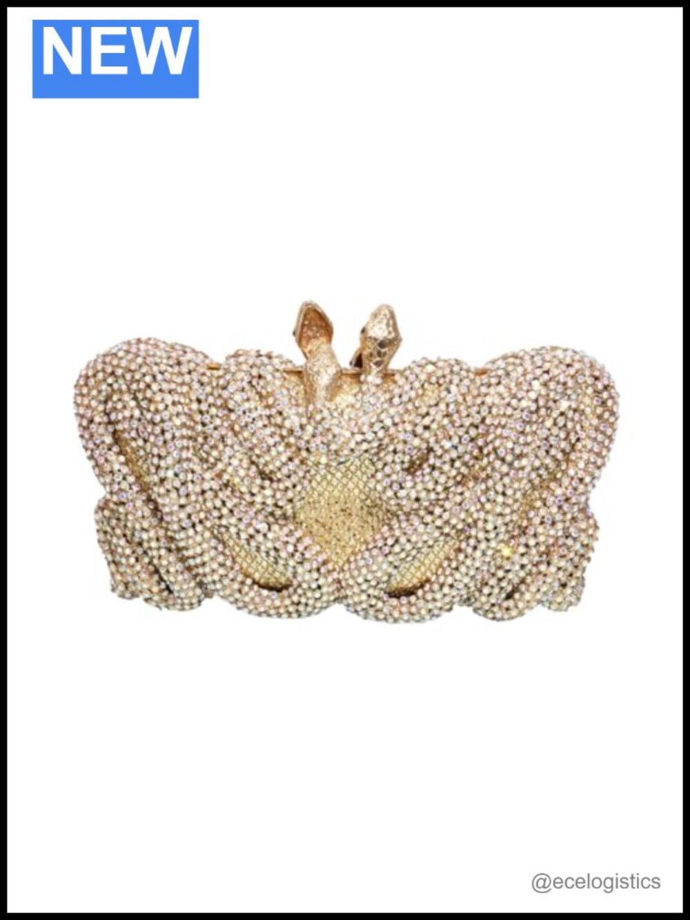 Snake Design Rhinestone Evening Bag Clutch Crystal Purse Women Wedding Party